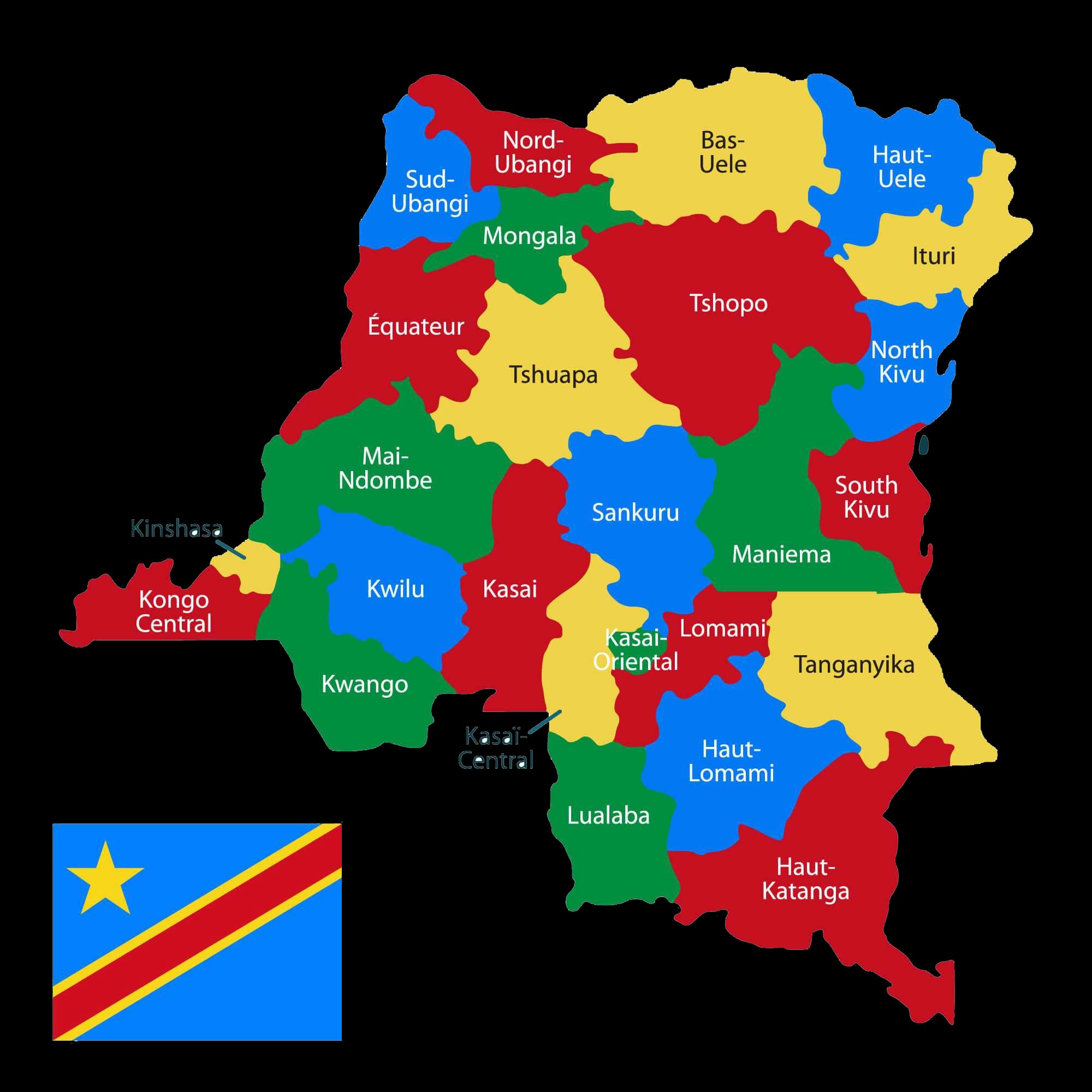 Carte de la République Démocratique du Congo